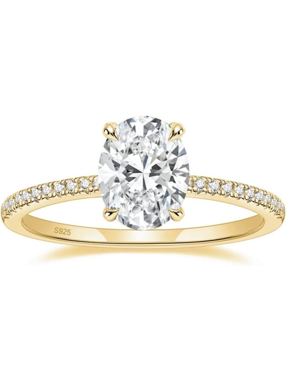 Elegant 925 Sterling Silver Oval Cut Engagement Ring for Women - Timeless Style